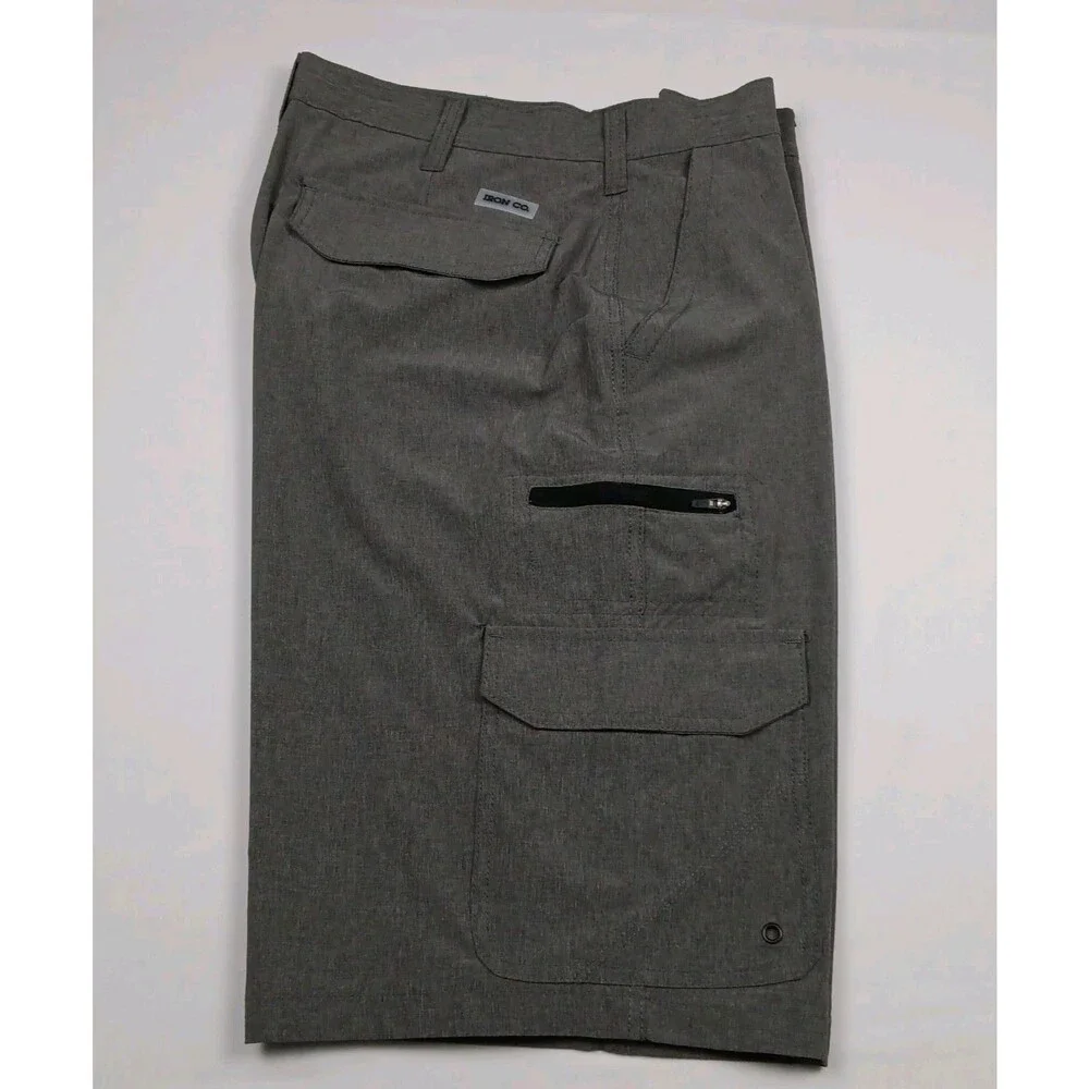 Iron Co Mens Size 32 Hybrid Cargo Shorts Stretch Quick Dry Gray Utility
